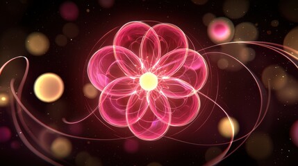 Poster - Vibrant Abstract Flower Design with Colorful Background Elements
