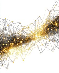 Poster - Abstract Network Connection with Bright Nodes and Lines Design