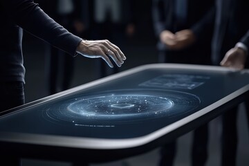 Poster - Futuristic Interface with Interactive Holographic Display Technology