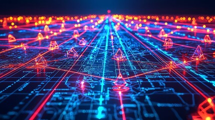 Poster - Abstract network data flow visualization.