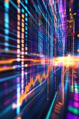 Poster - a colorful image of a computer screen with many lines of code. the lines are in different colors and