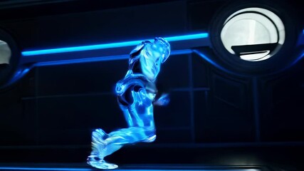 Canvas Print - Blue Figure in Tunnel