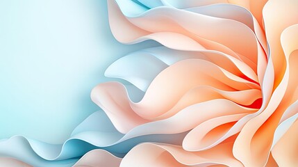 Poster - Pastel floral concept. Soft pastel waves and shapes create a serene and elegant abstract background.