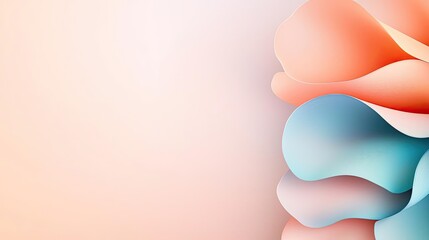 Aufkleber - Pastel floral concept. Abstract waves of color create a soft and modern background for versatility.