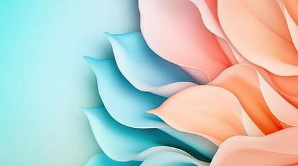 Poster - Pastel floral concept. Stylish floral design with soft colors and fluid shapes creating a serene ambiance.