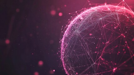 Poster - Abstract Globe with Technology Elements on Gradient Background