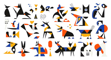 Poster - dynamic abstract animal art showcase creative studio graphic design colorful environment artistic vi