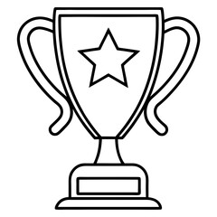 Trophy of Success Line Art Vector Design