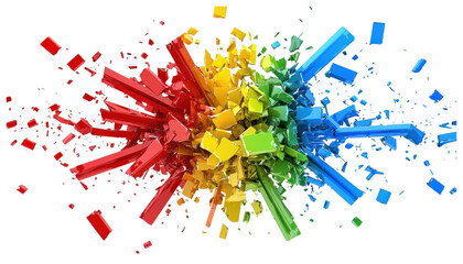Poster - Dynamic color explosion abstract art digital illustration vibrant environment close-up view modern concept