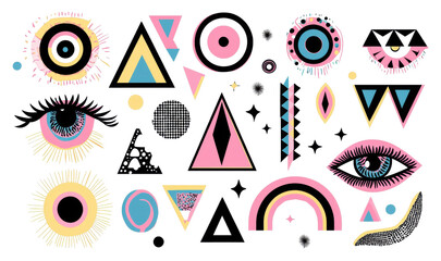 Poster - Creative graphic design elements abstract shapes digital art colorful patterns modern aesthetic visual composition