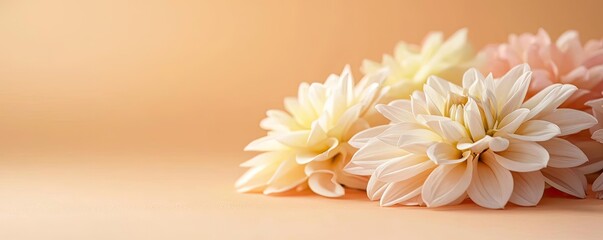 Poster - Pastel floral idea. Elegant soft-colored flowers arranged beautifully on a gentle background.