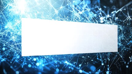 Fototapete - Abstract Digital Background with Blue Lights and Connecting Lines