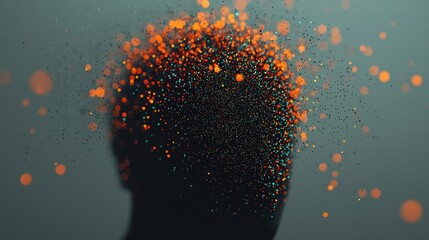 Poster - Abstract Representation of Mind with Colorful Particles and Shapes