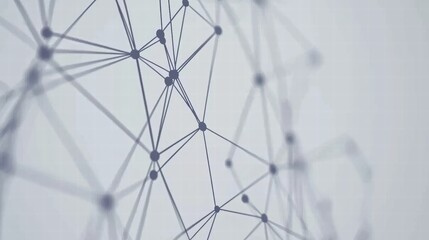 Fototapete - Abstract Network Connections in Soft Gray and Blue Tones Design