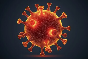 Poster - Vibrant Microscopic View of Virus Structure in Colorful Design