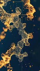 Poster - Abstract Digital Connection with Sparkling Particles on Dark Background