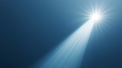 a bright light shining on a blue background. the light is coming from the right side of the image