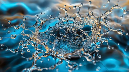 Poster - Dynamic water splash illustrating nature's balance and beauty in a controlled environment abstract viewpoint artistic concept