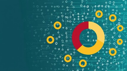 Poster - Abstract Data Visualization with Circles and Digital Patterns