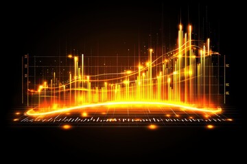 Poster - Dynamic Digital Chart with Orange and Gold Color Gradients