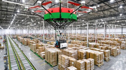 Poster - Advanced Drone Technology in Modern Warehouse Logistics Operations