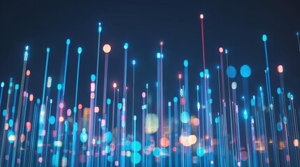 Poster - Abstract Light Streaks and Colorful Bokeh in Dynamic Background