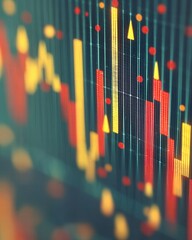 Poster - Abstract Financial Chart Data Visualization with Colorful Elements
