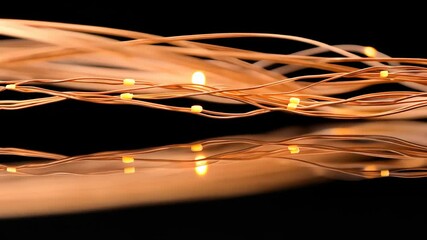 Poster - Intricate Display of Twinkling Warm Glow from Tangled Decorative Wires