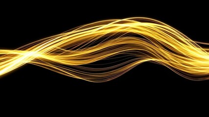 Poster - Bright Golden Waves of Light Flowing Smoothly in a High-Speed Motion Effect
