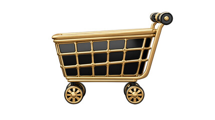 Luxury Gold Shopping Cart Ecommerce, Online Retail, Black Friday