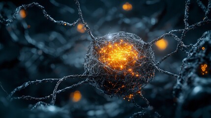 Fototapete - Dynamic visualization of deep learning algorithms in neural networks abstract environment digital art scientific concept