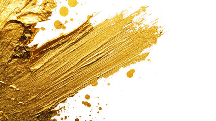 Poster - Gold Foil Brush Stroke isolated transparent background