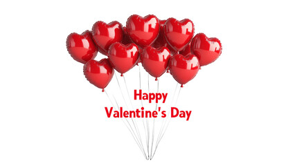 Aufkleber - Happy Valentine's Day with Heart Balloons