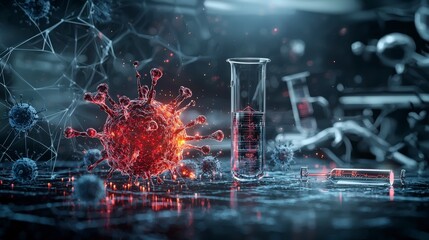 Aufkleber - Advancements in healthcare labs innovative viral research and digital scientific illustration