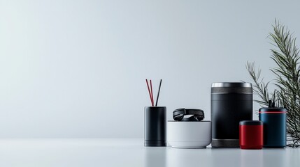 Poster - A minimalist display of ai-driven customer service tools in a modern office space focused on efficiency and design