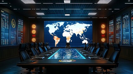 Poster - Futuristic Global Command Center Meeting Room