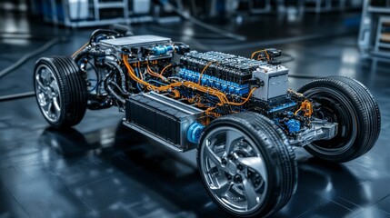 Poster - Electric vehicle energy density and efficiency comparison in automotive industry high-tech environment detailed viewpoint