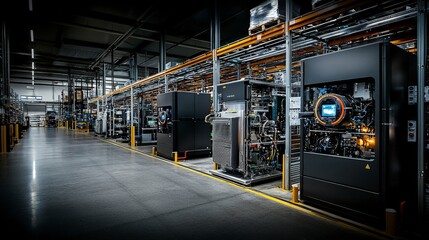 Leinwandbilder - Ai-powered robotics integration in industrial warehouse efficiency modern facility technology optimized operations