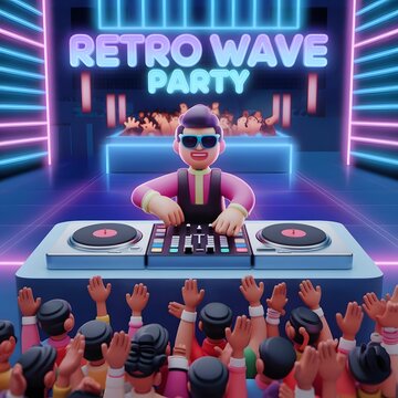 Electric 80s: Retrowave Party & DJ Nightclub Flyer Design