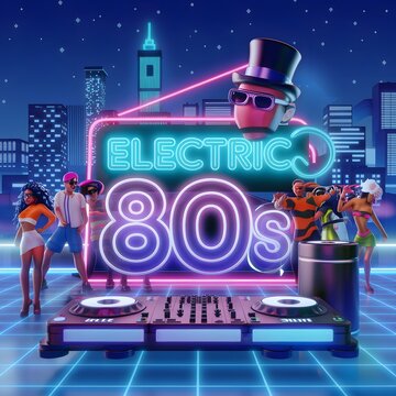 Electric 80s: Retrowave Party & DJ Nightclub Flyer Design