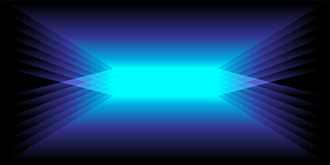 Aufkleber - Abstract 3D perspective rectangles overlay pattern blue green light gradient on black background. Vector illustration in concept technology, modern, minimal