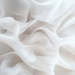 Aufkleber - Abstract soft background white and wavy shapes