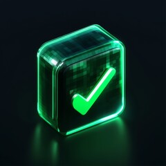Poster - Green tick vector icon template