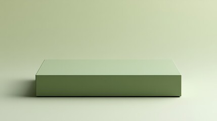 Poster - Rectangular green podium with a matte finish, centered on a light green gradient background