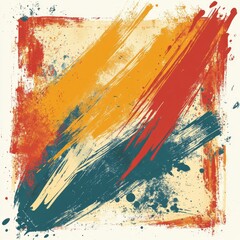 Poster - Set of grunge overlay texture frame, torn paper effect or dirty paint brush stroke background. Vector grunge border, distressed banner and watercolor layout. Vintage silhouette art or scratch pattern.
