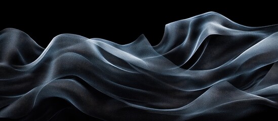 Poster - Elegant black fabric drapery with smooth folds creating a luxury theme background featuring ample copyspace for your text needs