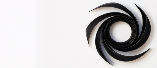 Poster - black frame aperture symbol on white background with empty space for photography or design text area