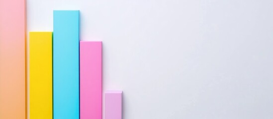 Poster - Colorful Bar Chart with Upward Arrow on Clean Background for Business Analytics and Data Presentation