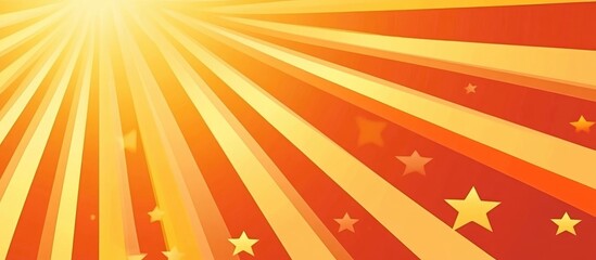 Poster - radiant sunburst background with vibrant rays and stars ideal for text overlay and promotional mater