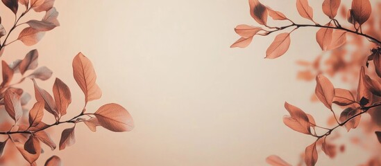 Poster - autumn leaves background with soft hues and ample space for overlaying text or graphics ideal for se
